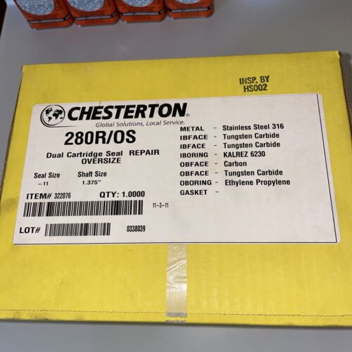 New Chesterton 280R/Os Dual Cartridge Seal Oversize Seal Size -11 Shaft 1.375