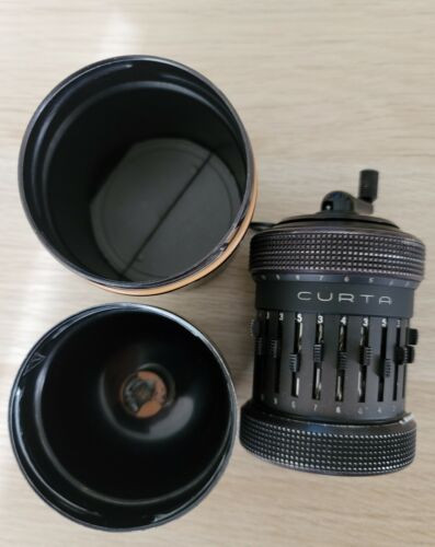 1955 Curta Mechanical Calculator Type Ii506761 With Metal Case - Very Good