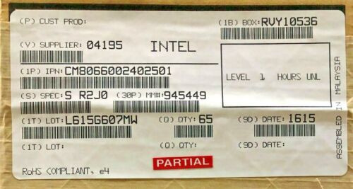 Intel Cm8066002402501 Sr2J0 Xeon E5-2696V4 2.2Ghz 150W Processor New Cpu Only