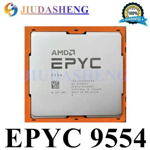 Amd Epyc 9554 3.1 Ghz 64 Core 360W Processor 4Th Gen Genoa Sp5 Cpu 100-000000790