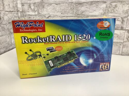 Highpoint Rocketraid 1520 Dual Channel Pci To Serial Ata Host Adapter New Sealed