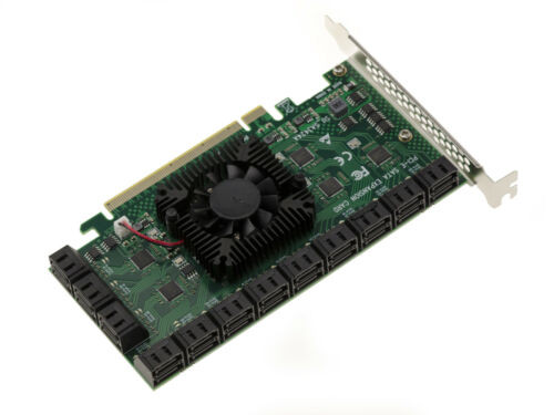 Controller Card Pcie 3.0 16X With 24 Ports Sata 0.2Oz Chipset Asm1812 & Asm1064