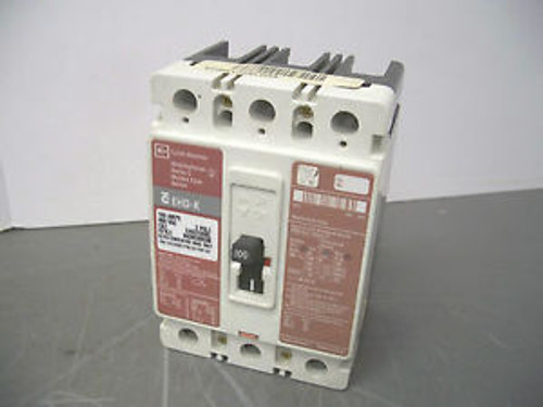 CUTLER-HAMMER CIRCUIT BREAKER CAT EHD3100KL 100A/480V/3POLE