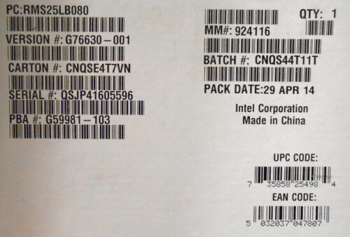 Intel Rms25Lb080 6Gb/S Sas Module New Bulk Packaging