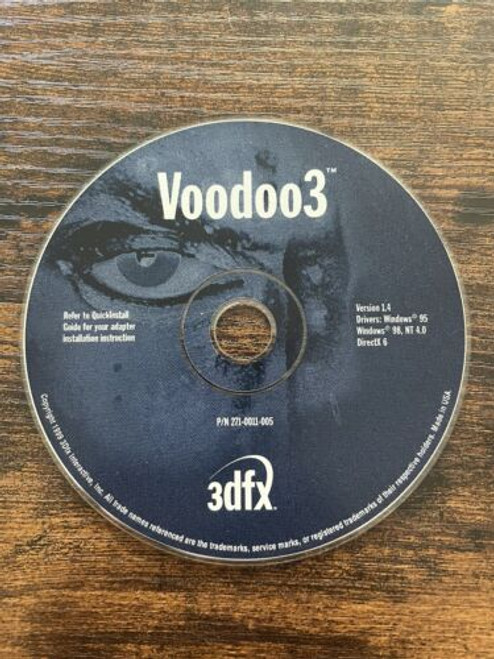 3Dfx Voodoo 3 Graphics Driver Disk