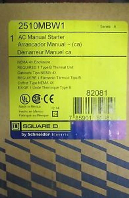 Square D 2510Mbw1 230 V Manual Starter In Nema 4 Enclosure
