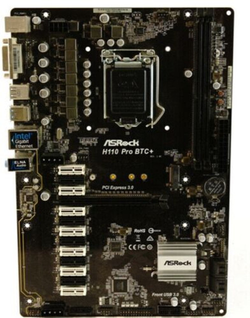 Asrock H110 Pro Btc+Intel Mining Motherboard 13 Slot W/ Io Shield