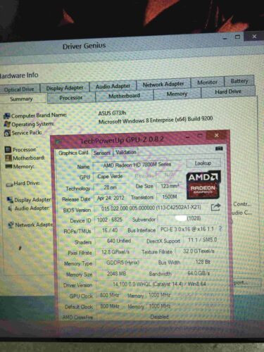 New Asus G73Jh Ati 5870M 1Gb Upgrade 7800M M6000 2Gb Video Card Plug And Play