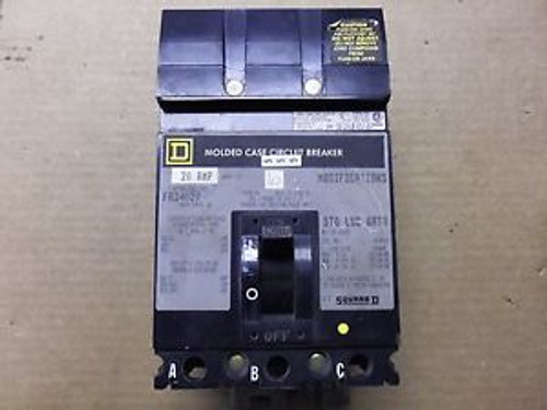 SQUARE D FA FA34020 3 POLE 20 AMP CIRCUIT BREAKER chipped