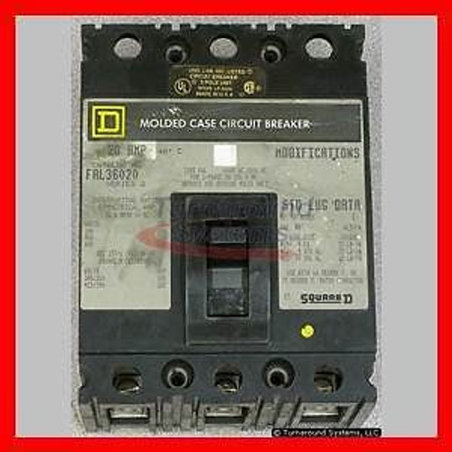 Square D FAL36020 Circuit Breaker, 20 Amp, Used