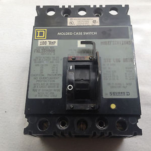 SQUARE D FHL FHL36000M 3P 100A 600V Molded Case Switch