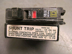 Square D Type QO120 Amp 1 Pole 240 V Circuit Breaker With Shunt