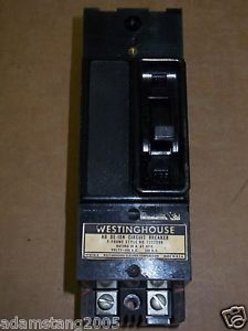 Westinghouse F Frame AB DE-ION 2 pole 30 amp 600v F2030 Circuit Breaker