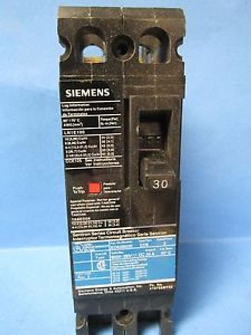 SIEMENS 30 AMP 2 POLE  CIRCUIT BREAKER  TYPE ED6  ED62B030 .... WI-136
