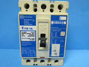 WESTINGHOUSE 30 AMP  3 POLE INDUSTRIAL CIRCUIT BREAKER FDB3030L ...... VC-45