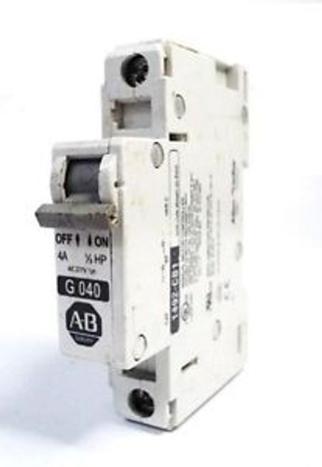 4 PIECES ALLEN BRADLEY 1492-CB1G040 CIRCUIT BREAKER 4-AMP 1/3HP 1-POLE SERIE C