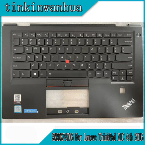 Sn20K74706 Laptop Palmrest Panel C Shell W/ Backlit Kb For Thinkpad X1C 4Th 2016
