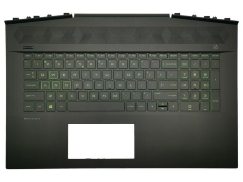 Genuine Hp Gaming 17-Cd Palmrest Cover Keyboard Us Int Black Backlit L58645-B31