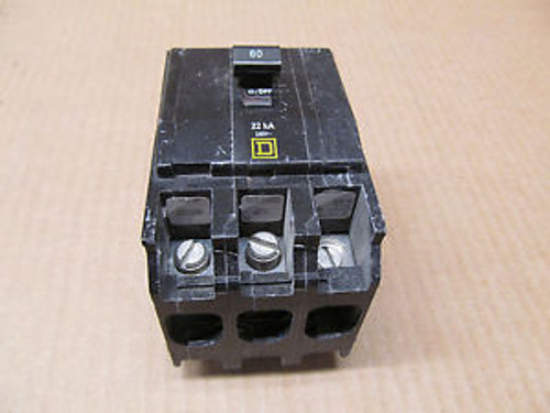 1 SQUARE D QOB QOB360VH 60 AMP 3 POLE 240 VAC CIRCUIT BREAKER 22KA