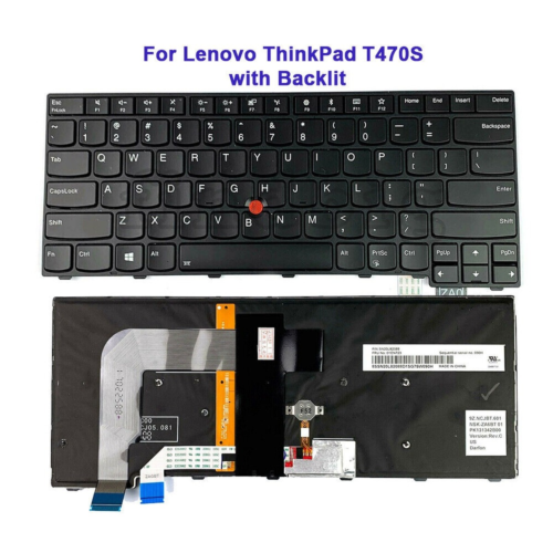 New Keyboard Backlit For Lenovo Thinkpad T470S 01En759 01En723 Us Black