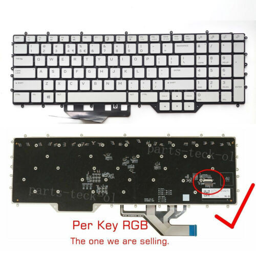 New Us Keyboard For Dell Alienware M17 R2 M17 R3 Per Key Rgb Backlit White