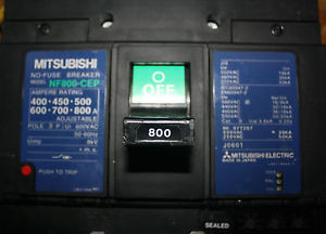 MITSUBISHI NF800-CEP MOLDED CASE CIRCUIT BREAKER NF800CEP WITH DOOR LOCK