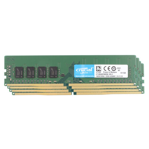 Crucial Ddr4 64Gb(4 X 16Gb) 3200Mhz Pc4-25600 1.2V Desktop Memory Ct16G4Dfd832A