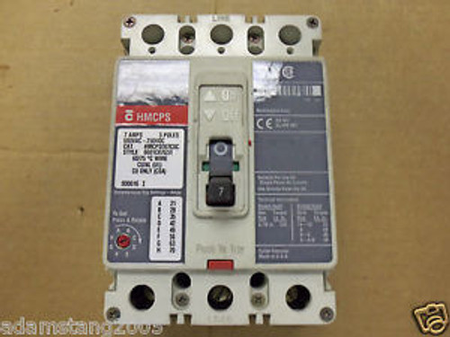 WESTINGHOUSE HMCP HMCPS007C0C 7 AMP 3 POLE 600V BREAKER