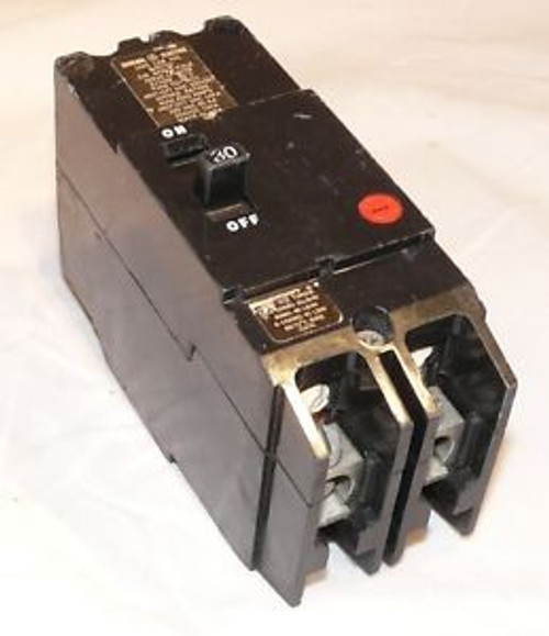 Used General Electric GE TEY230 Old Style 2 pole 30 Amp Circuit Breaker