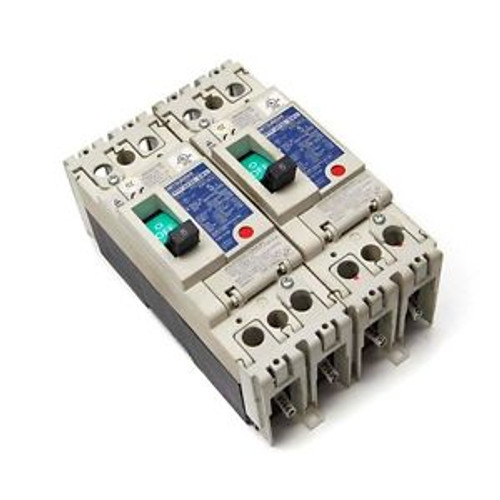 (2) Mitsubishi NF50-SWU No-Fuse 5A Circuit Breakers 240VAC 2-Pole SWU2