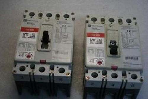 2 CIRCUIT BREAKER CUTLER HAMMER 63AMPS 690VAC 3POLE FW3063L CUTLER-HAMMER