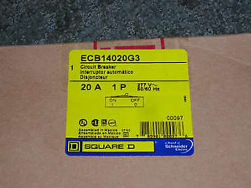 4 Used Square D ECB14020G3 20 amp 1 pole 277V Circuit Breaker Power Link