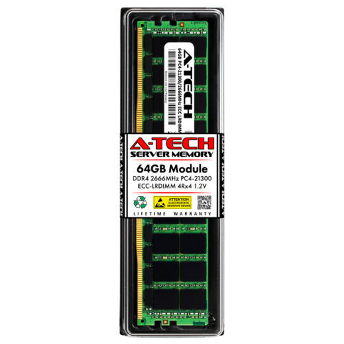 64Gb Pc4-21300 Lrdimm (Micron Mta72Ass8G72Lz-2G6 Equivalent) Server Memory Ram