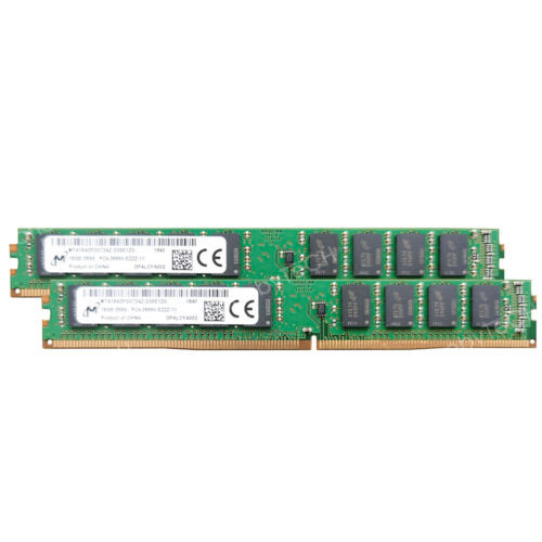 Micron 32Gb 2X16Gb Pc4-21300 Ddr4 2666Mhz Vlp Edimm Unbuffered Ecc Server Memory