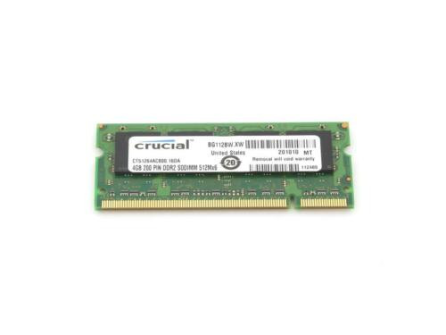 Crucial 8Gb (2 X 4Gb) 200-Pin Ddr2 So-Dimm Ddr2 800 (Pc2 6400) Memory Model