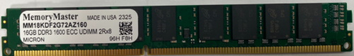 16Gb Ddr3 1600Mhz Vlp Udimm Ecc Memory Mt18Kdf2G72Az-1G6A1 Equivalent 12800 Low
