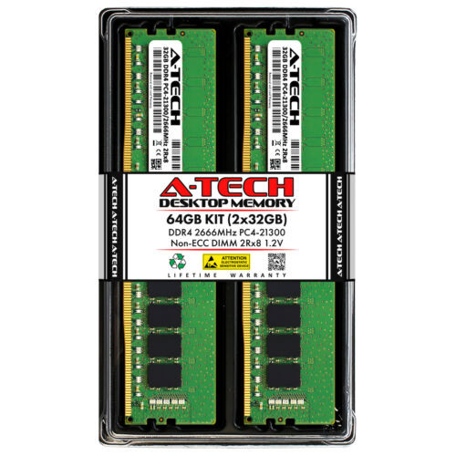 64Gb 2X 32Gb Ddr4-2666 Alienware Aurora R11 Memory Ram
