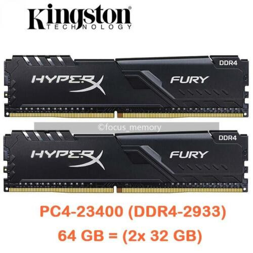 Hyperx Ram Ddr4 64Gb (2X 32Gb) Pc4-23400 Ddr4-2933 Desktop Dimm Memory 288Pin