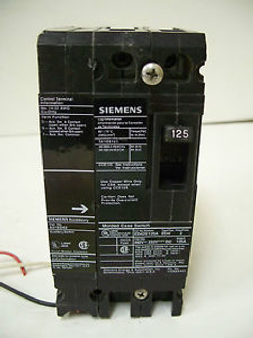 SIEMENS CIRCUIT BREAKER CATED42S125A 125A/480V/2POLE