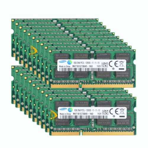 Lot Samsung 20X 8Gb 2Rx8 Pc3L-12800S Ddr3 1600Mhz Sodimm Ram Laptop Memory Test&