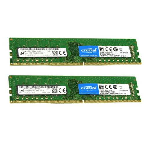 Crucial 64Gb (2X 32Gb) Ddr4 2666Mhz Pc4-21300 Non-Ecc Udimm Desktop Memory Ram