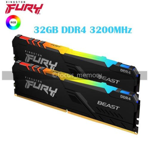 Kingston Fury Beast Rgb 64Gb (2X 32Gb) 288Pin Ddr4 3200 Pc4 25600 Desktop Memory