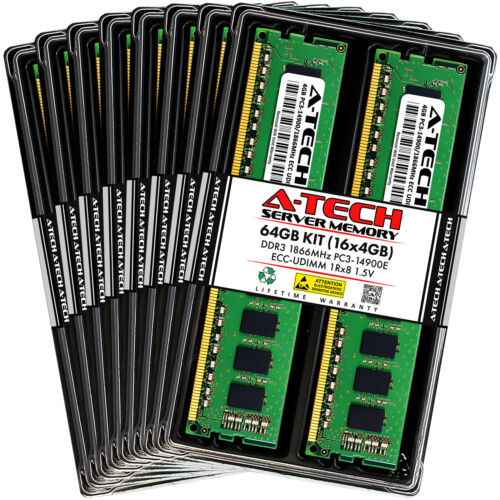 64Gb 16X 4Gb Pc3-14900E Ecc Udimm Asus Rs724Q-E7/Rs12 Rs726Q-E7/Rs12 Memory Ram