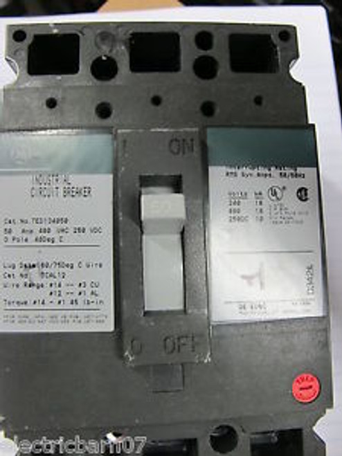 GE TED134050 3 Pole, 50 Amp Circuit Breaker Green Label