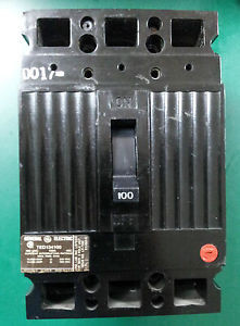 GE TED134100 100Amp Circuit Breaker 3Pole 480VAC Rated