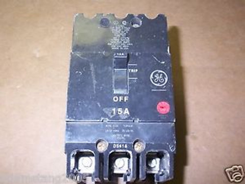 GENERAL ELECTRIC GE TEY TEY315 3 POLE 15 AMP 480V CIRCUIT BREAKER CHIPPED