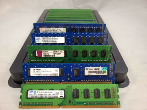 Lot 100 Mix Brand 2Gb Ddr3 Pc3-10600U 1333 1.35V/1.5V Desktop Dimm Memory Ram