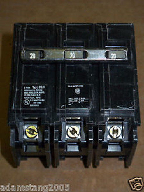 ITE Siemens BLH 3 pole 20 amp 240v B320H Circuit Breaker Chipped