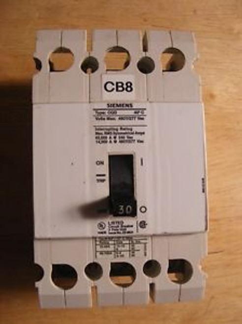 Siemens Type CQD  3 pole 277/480 VAC 30Amp   Breaker