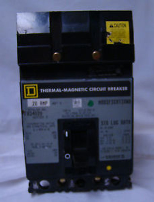 SQUARE D FA34020 I LINE CIRCUIT BREAKER 20 AMP CIRCUIT BREAKER 240/480V